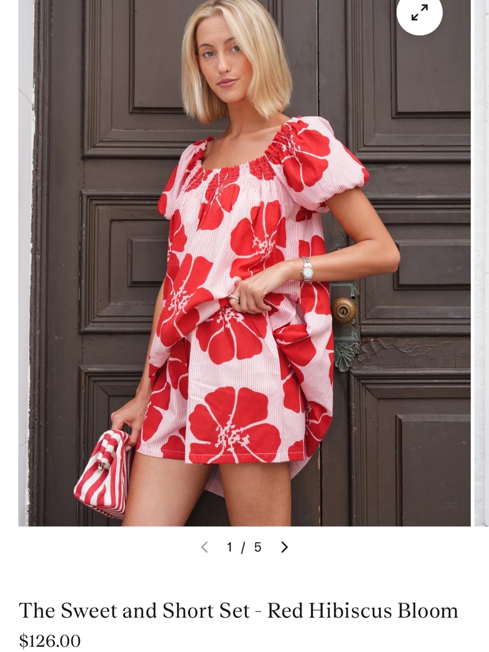 The Sweet and Short Set - Red Hibiscus Bloom Mini Dress with Shorts